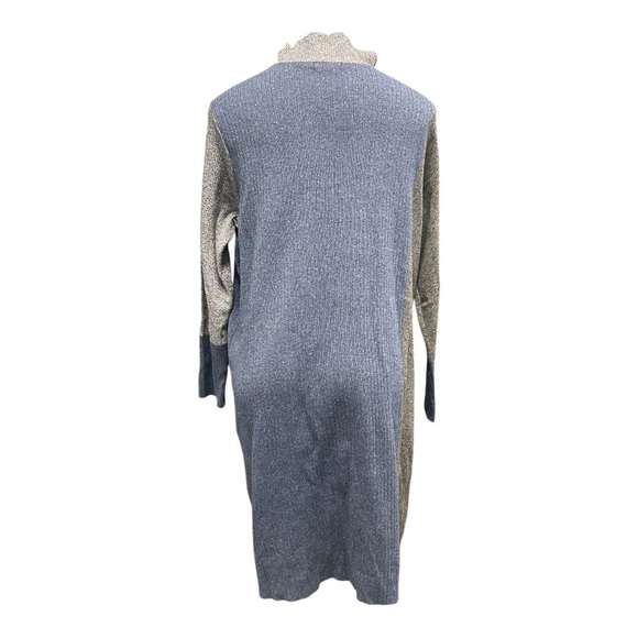 NIC+ZOE Sweater Dress Color Block Mock Neck Long Sleeve Stretch Knee Length - Picture 5 of 9